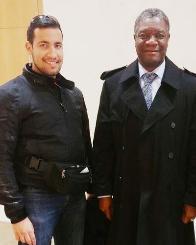 Alexandre Benalla con el Dr. Denis Mukwege, premio Nobel de la Paz